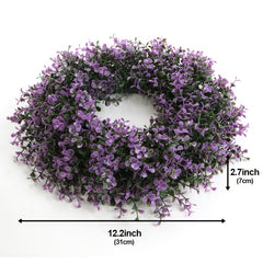 12 2'' Artificial Plum Purple Wreath Front Door Home Decoration