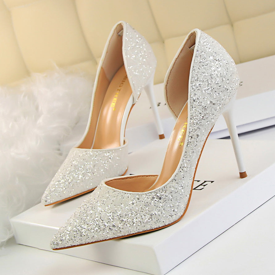 Women's Sparkly Stiletto High Heels Non Slip Shoes