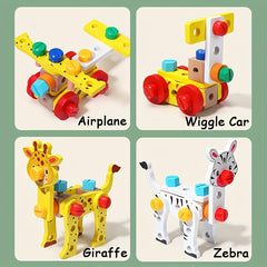 Wooden Toolbox for Kids Nut Screw Assembly Educational Toys