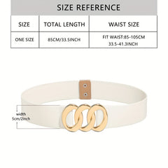 Triple Linked Ring Wide Belt for Women