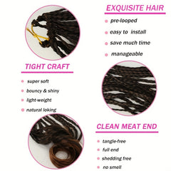 French Curly Braided Hair Crochet Hairpieces Box Braids With Curly Wavy Ends