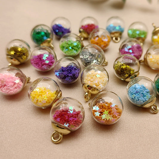 20pcs Glass Ball Artificial Jewelry Mixed Star Sequins 2 1 1 Pendant