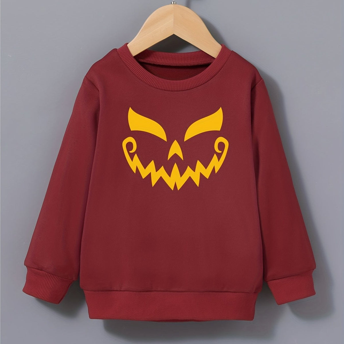 Boys Halloween Pumpkin Sweatshirt Long Sleeve Pullover