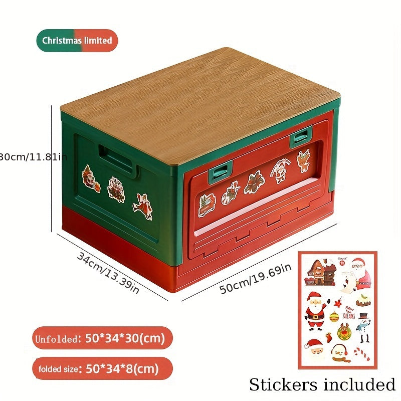 Christmas Style Storage Box Large Capacity Folding Storage Bin