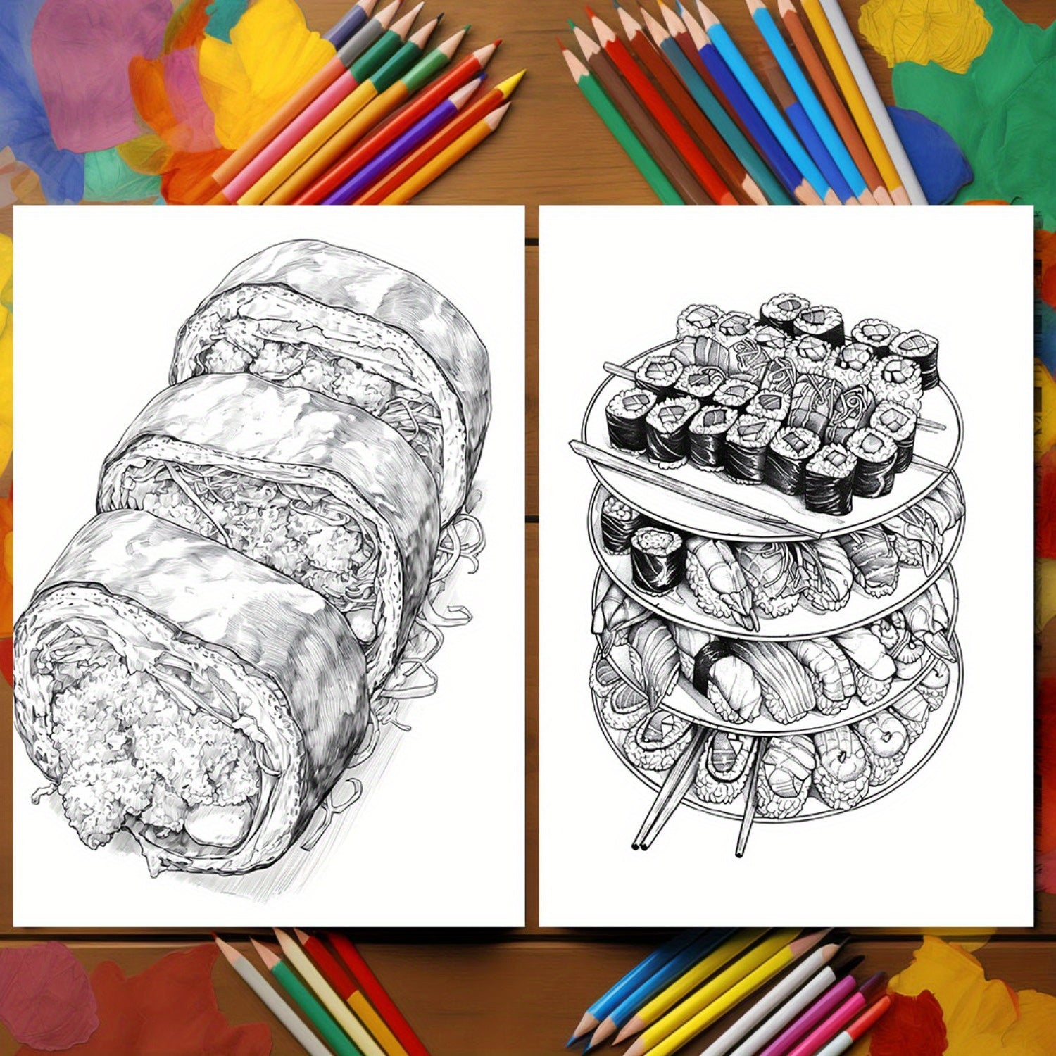 Anime Food Coloring Book: 22 Positive Vibes