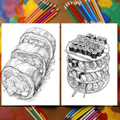 Anime Food Coloring Book: 22 Positive Vibes