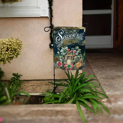 Double Sided Christmas Holiday Garden Flag 12x18in Durable Decor