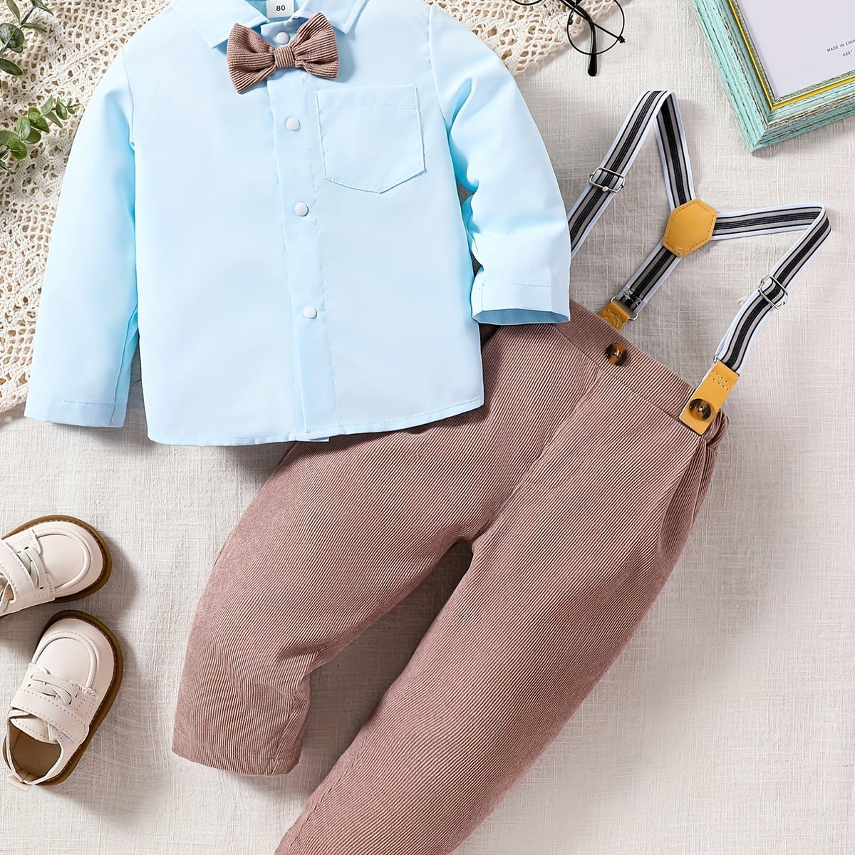 Toddler Boys Long Sleeve Shirt Pants Gentleman Dress Suit Outfit