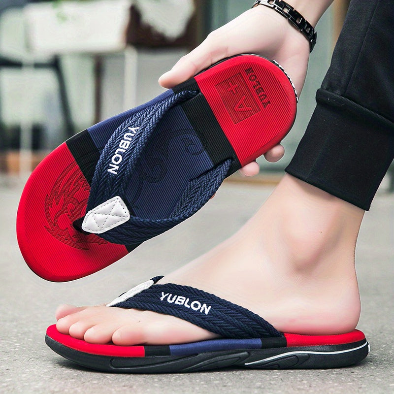 Men's Thong Sandals Non Slip Flip Flops Toe Post Slides Sandals