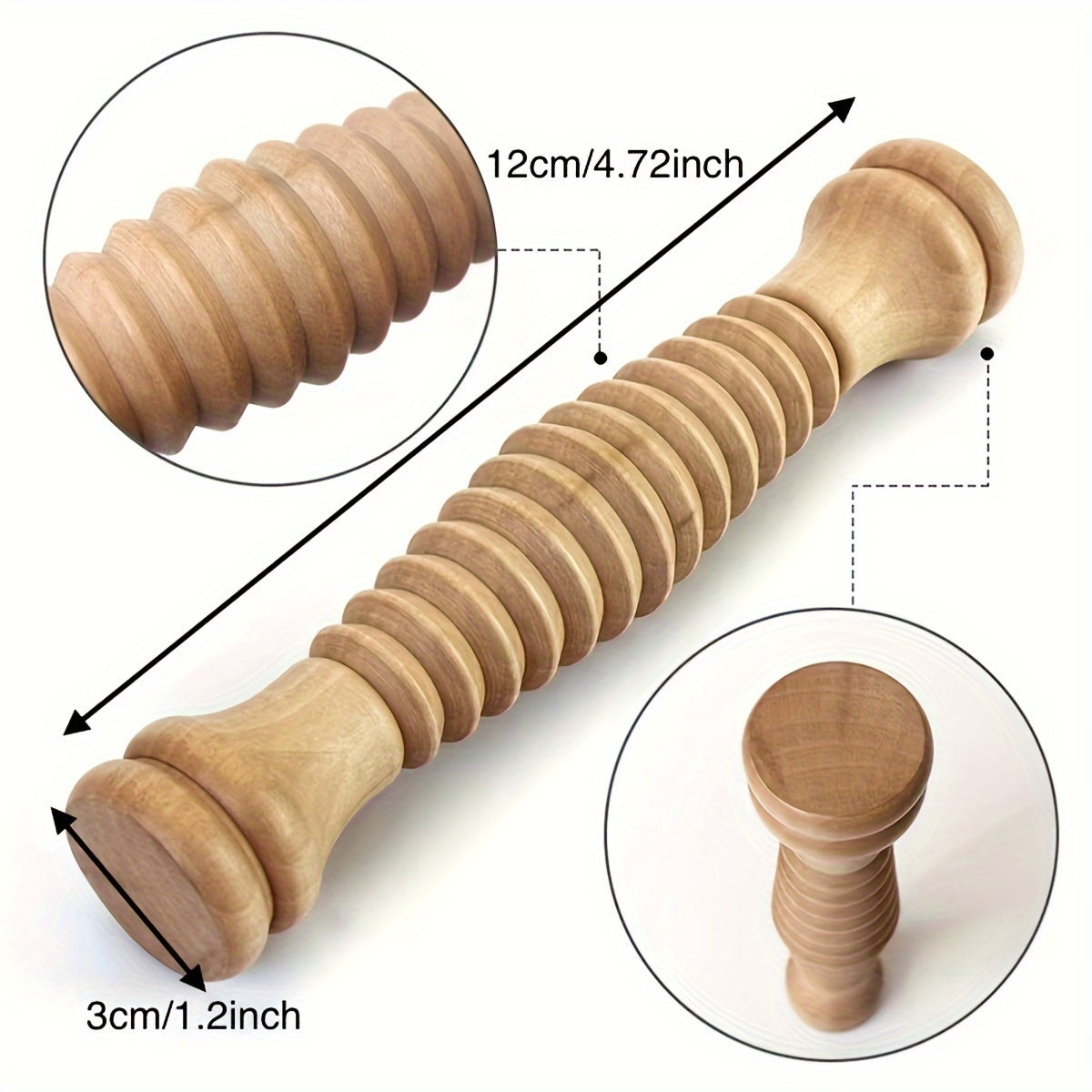 Wooden Foot Roller Massager for Reflexology Relief