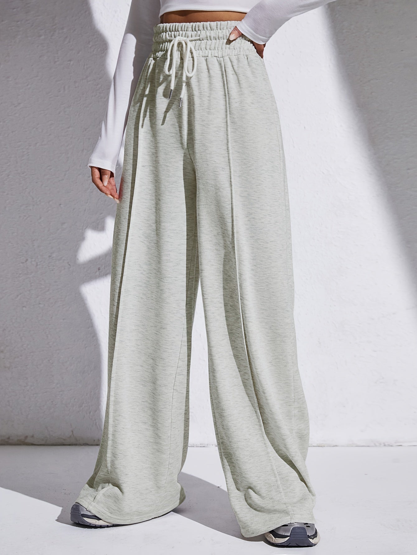 Elastic Waist Wide Leg Pants for Women