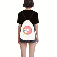 Waterproof Cow Print Drawstring Backpack for Outdoor Sports
