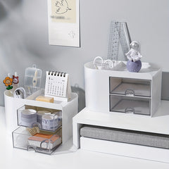 Desktop Pen Holder Storage Box with Small Drawer