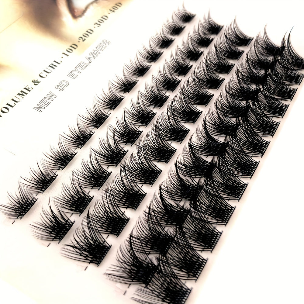 60 Clusters DIY Eyelash Extensions 0.07mm D Curl Wispy Lashes