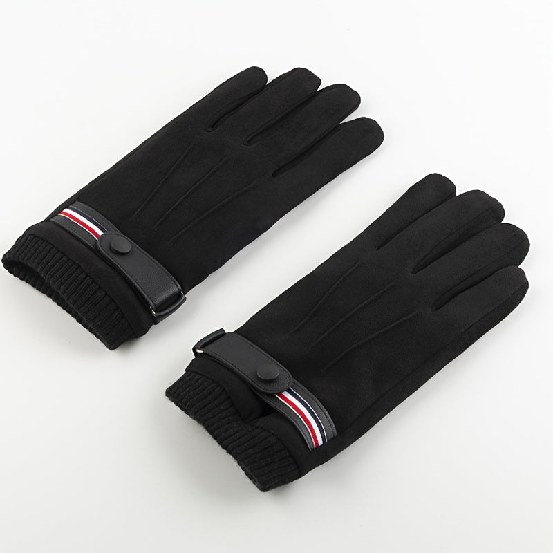 Men's Thickened Velvet Warm Gloves Touch Screen Outdoor Sports Gloves