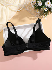 Comfy Push Up Bra Solid T Shirt Breathable Women's Lingerie