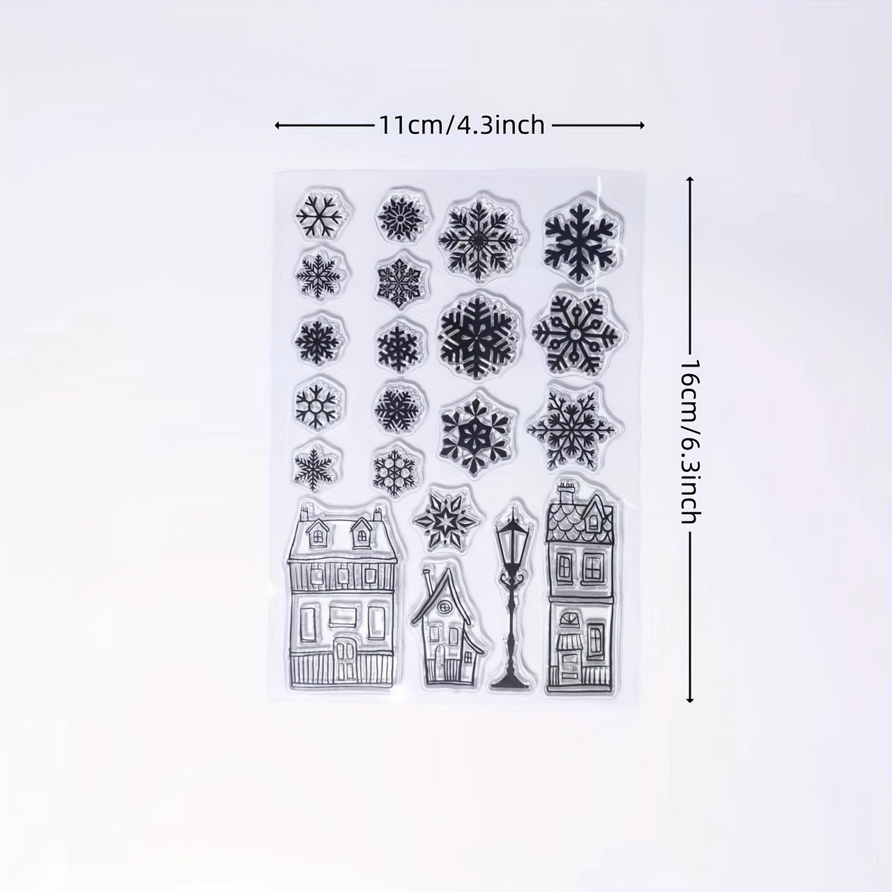 Christmas Snowflake Cabin Clear Stamp for Card Making and DIY Crafts