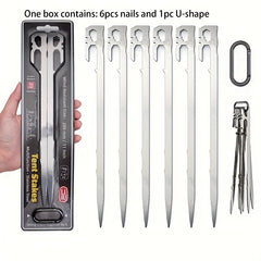 6pcs 420 Stainless Steel Canopy Tent Nails for Camping