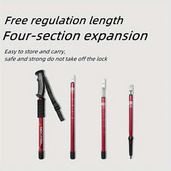 Aluminum 6061 4-section Straight Handle Climbing Stick