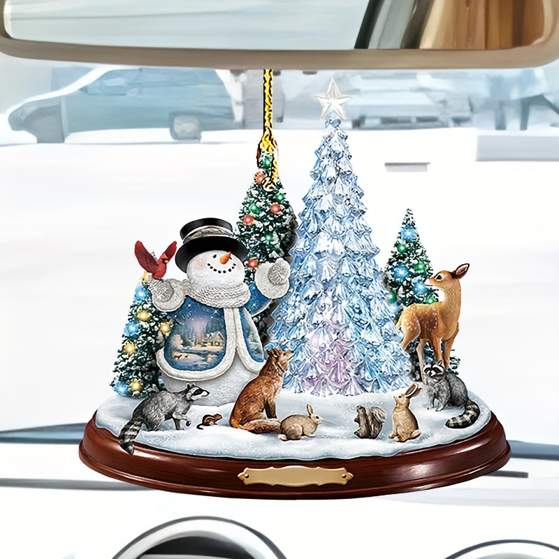 Christmas Forest Party Acrylic Car Mirror Decoration Pendant