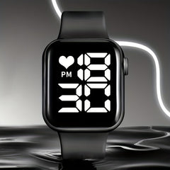 Kids Glow Square Electronic Watch with Silicone Strap