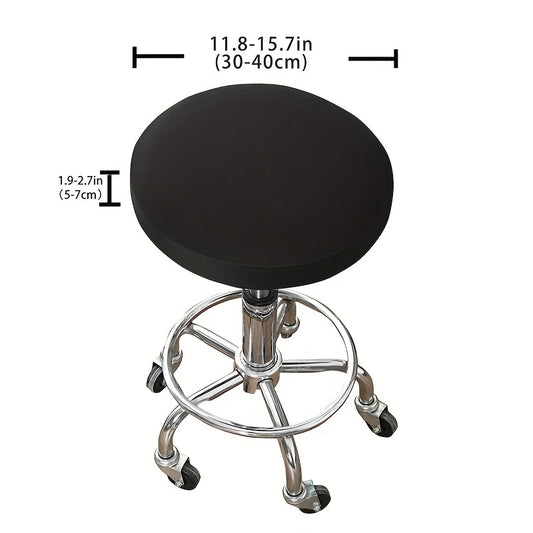 Round Stool Dining Chair Slipcover Jacquard Dust Proof Soft Stool Cover