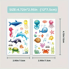 Glittering Ocean Sea Animals Temporary Tattoos Waterproof Lasting 2 5 Days