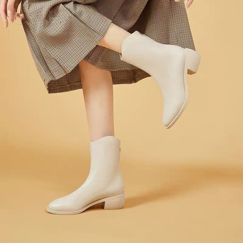 British Style Faux Leather Chelsea Boots Soft Sole Ankle Boots