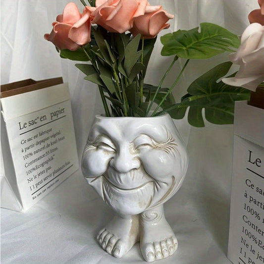 Head Planter Face Flower Pots Resin Head Plan