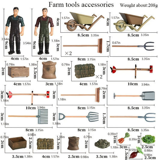 Farm Model Birthday Gift 25pcs Farm Tool Model Set Halloween Christmas Gift