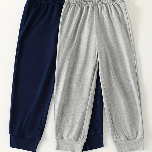 2pcs Boys Casual Comfortable Sweatpants Active Jogger Sports Pants