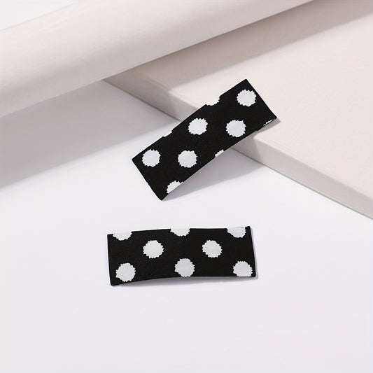 2pcs Polka Dot Snap Clip Hair Clip for Women Girls