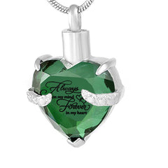 Heart Cremation Urn Necklace For Ashes - Memorial Pendant With Fill Kit