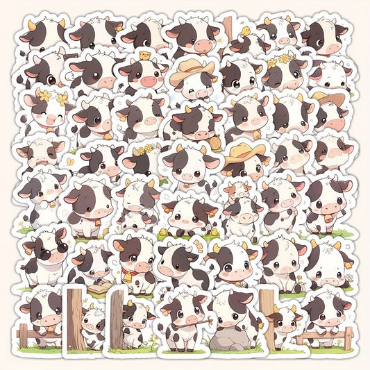 54pcs Farm Cow Cartoon Stickers Vinyl Decals for Skateboards Helmets Cars