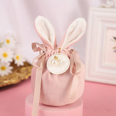 Cartoon Rabbit Ears Velvet Bags Easter Candy Cookie Packaging Bag