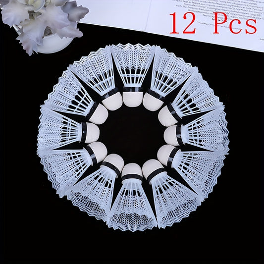 12pcs Plastic Badminton Shuttlecocks for Outdoor Training