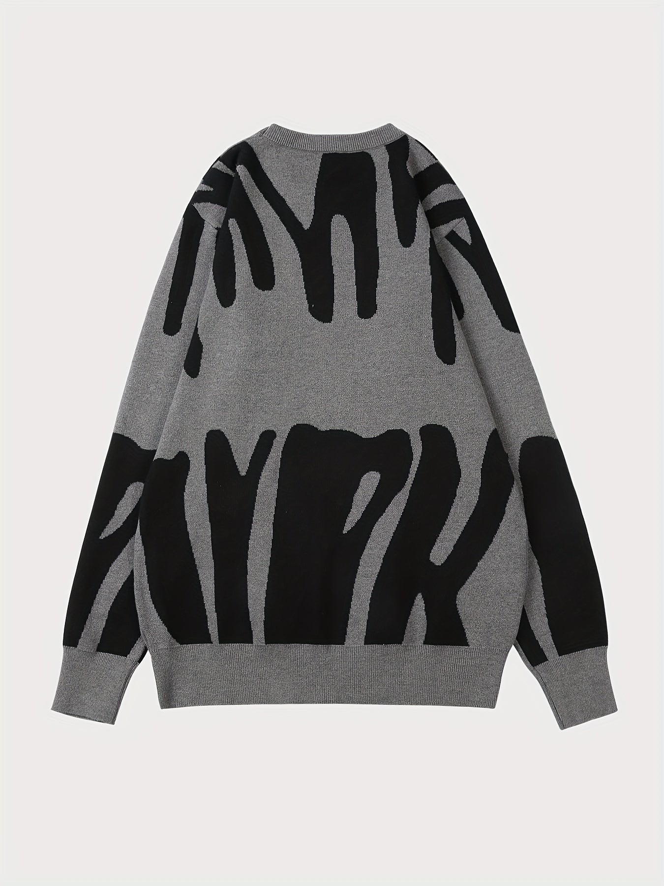 Men's Geometric Cable Sweater High Stretch Pullover