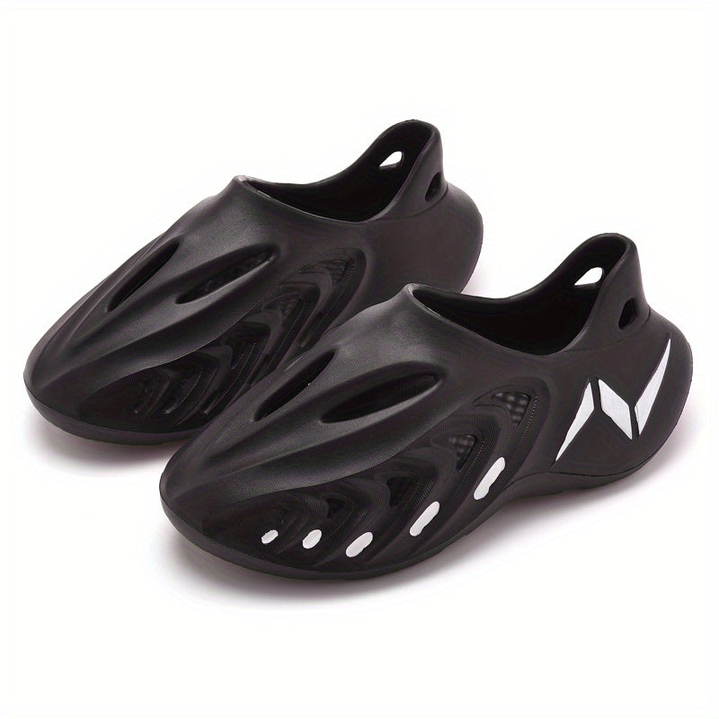 Men's Hollow Out Closed Toe Foam Clogs Slippers Non Slip Comfy Beach Sandals