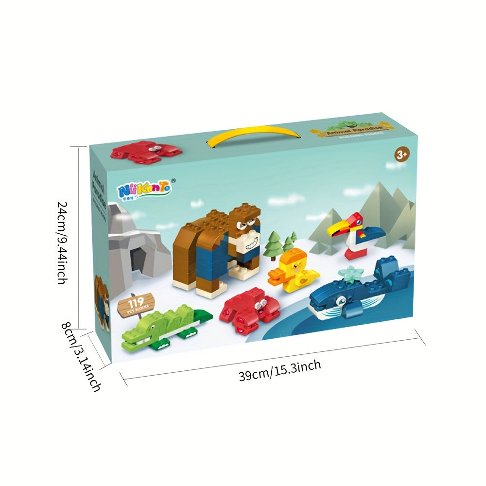 Animal Large Block Building Set Educational Toy
