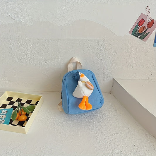 Kids Duck Mini Backpack - Casual Canvas Backpack for Boys and Girls