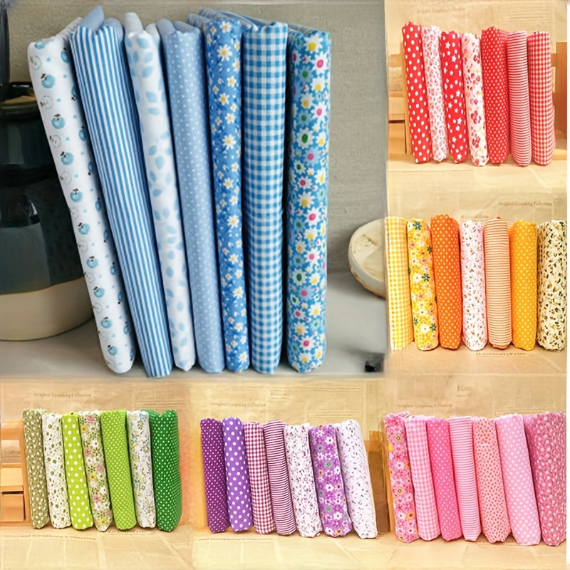 7pcs Mixed Fabrics Quilting Pre Cut Fat Quarters Cotton Bundle