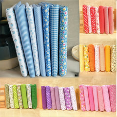 7pcs Mixed Fabrics Quilting Pre Cut Fat Quarters Cotton Bundle
