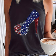 Women's Plus Flag Heels Print Tank Top