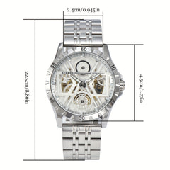 KUERST Mech. Watch Luminous Hollow Dial Waterproof Retro Wrist Watch