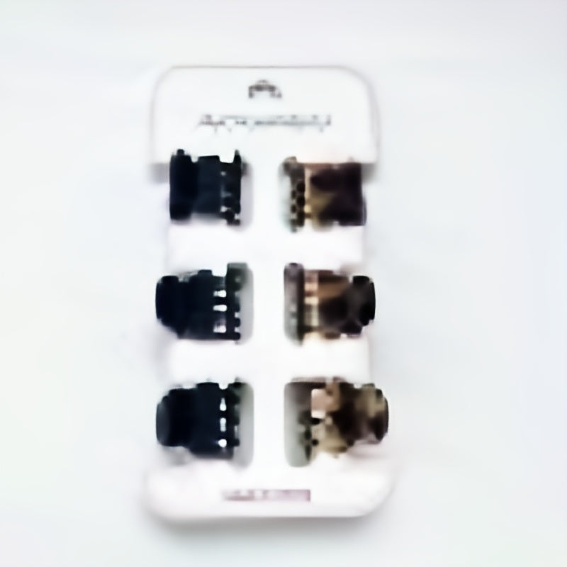 6pcs Vintage Matte Hair Claw Mini Plastic Shark Claw Ponytail Holder
