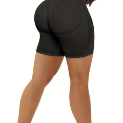 High Waist Yoga Shorts Moisture Wicking Soft Dry Tummy Control