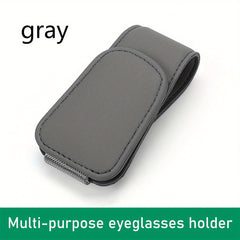 Sun Visor Eyeglass Holder Faux Leather - Sunglasses & Card Storage for Car