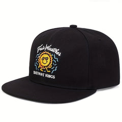 Cartoon Embroidery Flat Brim Baseball Cap