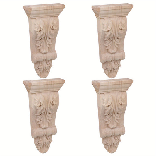4pcs European Style Wood Carved Onlay Appliqu Frame for Restaurant Decor