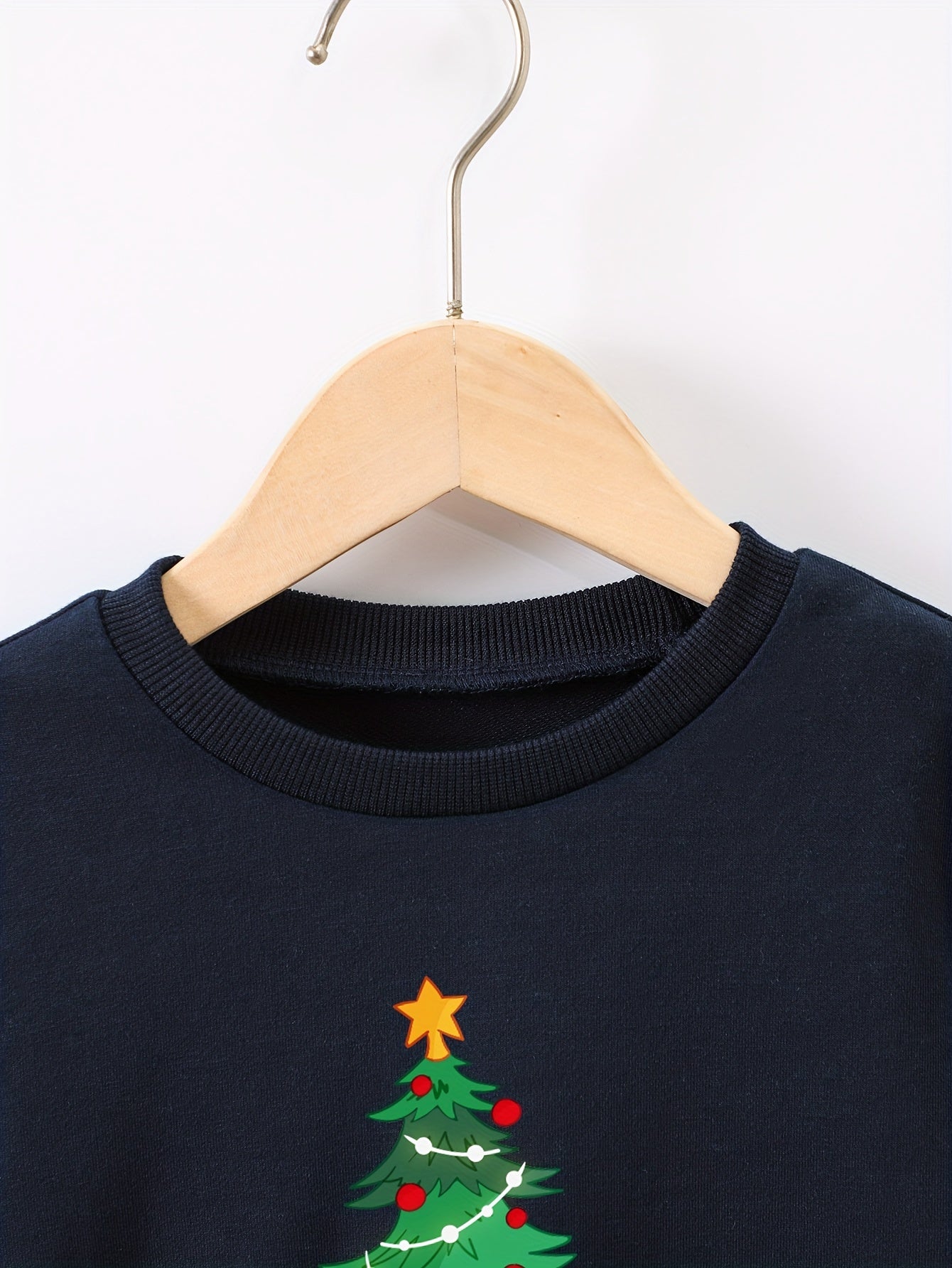 Christmas Tree Pattern Boys Sweatshirt Kids Long Sleeve Pullover